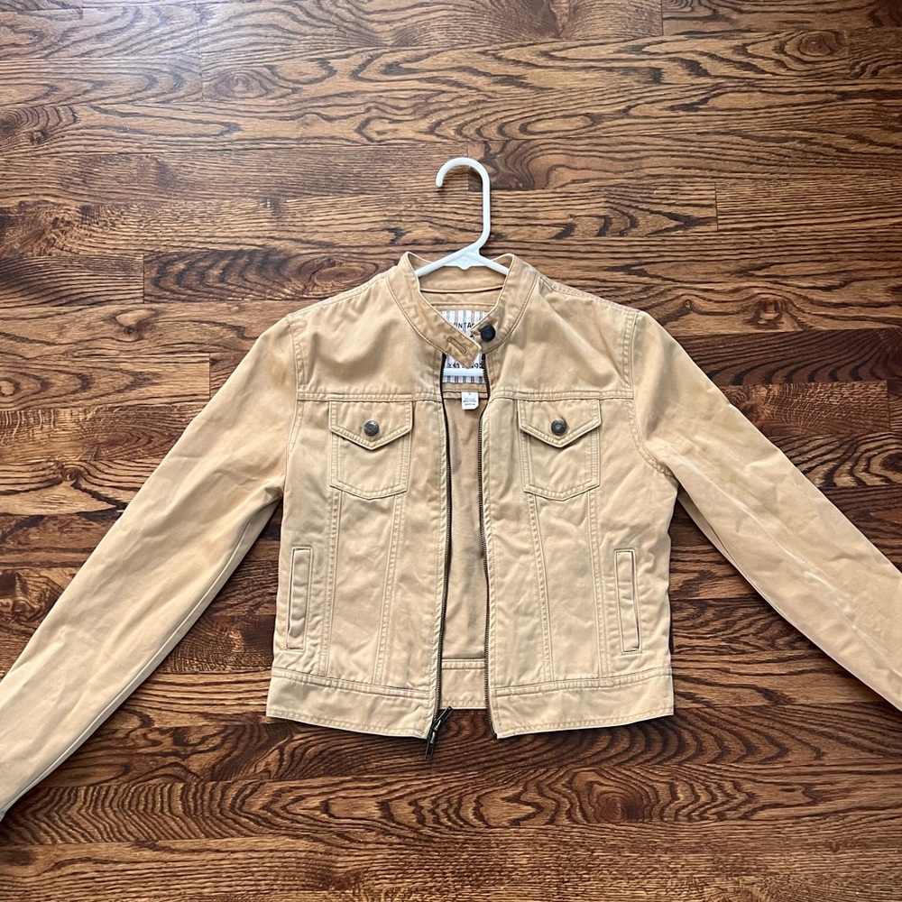 Abercrombie vintage tan zip up jacket